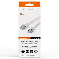 VIVANCO CAT7 UTP NETWORK ETHERNET CABLE RJ45 1m white