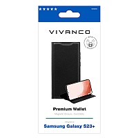 VIVANCO PREMIUM WALLET BOOK CASE SAMSUNG S23 PLUS black