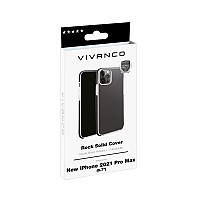 VIVANCO ROCK SOLID CASE IPHONE 13 PRO MAX black transparent backcover