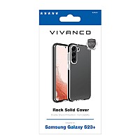 VIVANCO ROCK SOLID COVER CASE SAMSUNG S23 PLUS transparent black backcover
