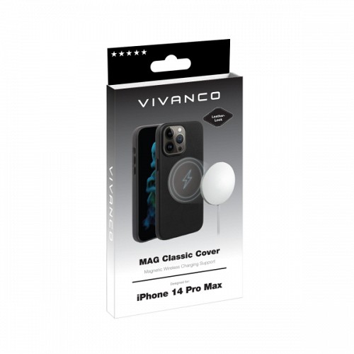 VIVANCO MAG CLASSIC COVER IPHONE 14 PRO MAX black backcover