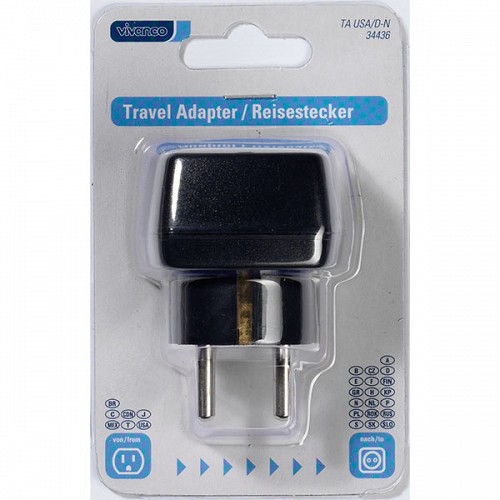 VIVANCO TRAVEL ADAPTER USA TO SCHUKO plug