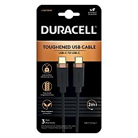 Καλώδιο Σύνδεσης USB 3.2 Duracell Braided Kevlar USB C σε USB C 2m Μαύρο