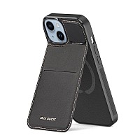 Θήκη Δερμάτινη Dux Ducis Rafi Mag 3 σε 1 MagSafe RFID Blocker Apple iPhone 15 Plus με Stand Μαύρο
