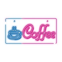 Neon Plexi Neolia NNE11 COFFEE (USB & On/Off) Ροζ - Μπλε