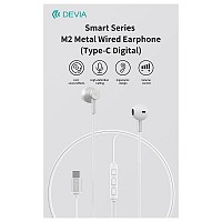 Hands Free Stereo Devia EM113 M2 Metal USB C Smart Ασημί