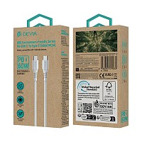 Καλώδιο Σύνδεσης USB 2.0 Devia EC636 USB C σε USB C PD 60W 1m GRS Λευκό