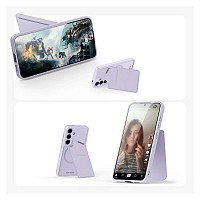 Θήκη Δερμάτινη Dux Ducis Rafi II Mag 3 σε 1 MagSafe RFID Blocker Samsung S921B Galaxy S24 5G με Stand Μωβ