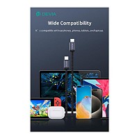 Καλώδιο Σύνδεσης USB 2.0 Devia EC646 USB C σε USB C PD 60W 1m Gracious Μαύρο