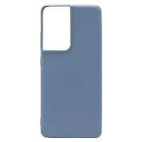 Θήκη Liquid Silicon inos Samsung G998B Galaxy S21 Ultra 5G L-Cover Γκρι-Μπλε