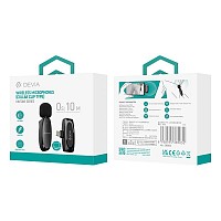 Ασύρματο Μικρόφωνο Devia AP004 με Δέκτη USB C & Κλιπ Kintone Μαύρο