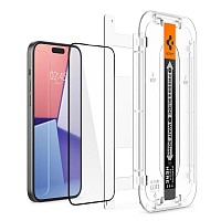 Tempered Glass Full Face Spigen Glas.tR EZ-FIT Apple iPhone 15 Μαύρο