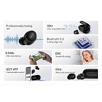 True Wireless Ακουστικά Bluetooth QCY Arc Buds Lite T27 Μαύρο