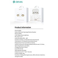 True Wireless Ακουστικά Bluetooth Devia OWS EM406 Lite1 Μαύρο
