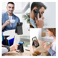 Θήκη Δερμάτινη Dux Ducis Rafi Mag 3 σε 1 MagSafe RFID Blocker Apple iPhone 15 Pro με Stand Μαύρο