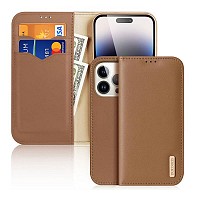 Θήκη Δερμάτινη Dux Ducis Hivo RFID Wallet Apple iPhone 15 Pro Καφέ