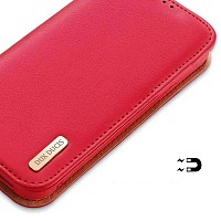 Θήκη Δερμάτινη Dux Ducis Hivo RFID Wallet Apple iPhone 15 Κόκκινο