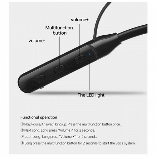 Στερεοφωνικό Ακουστικό Bluetooth Devia EM036 Sport Kintone Neckband Μαύρο