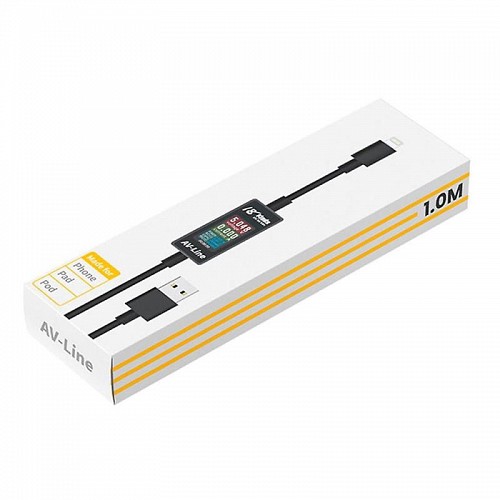 Καλώδιο USB με Οθόνη Μέτρησης Ρεύματος/ Τάσης/ Κατανάλωσης AV-LINE Lightning