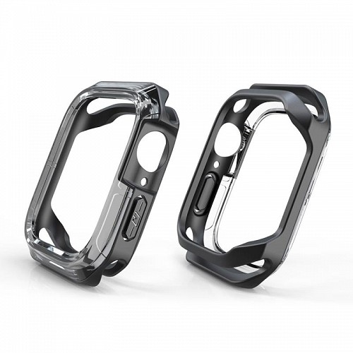 Θήκη TPU & PC Devia Sport Apple Watch 7/ 8/ 9 (45mm) Shock Proof Φιμέ Μαύρο