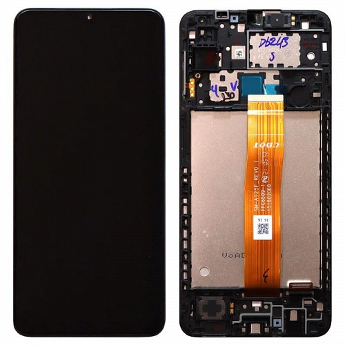 Οθόνη με Touch Screen & Μπροστινή Πρόσοψη Samsung A125F Galaxy A12 Μαύρο (Original)