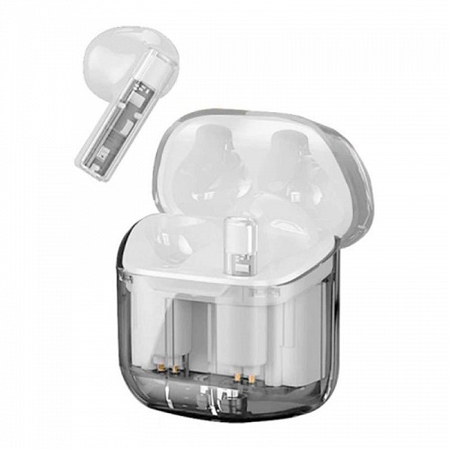 True Wireless Ακουστικά Bluetooth Wiwu Ghost TWS11 Διάφανο-Λευκό