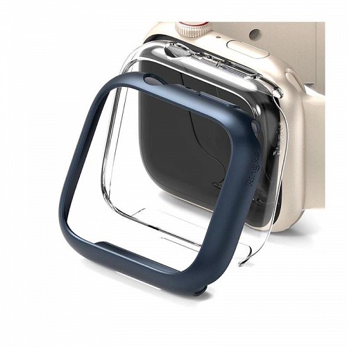 Θήκη PC Ringke Slim Apple Watch 7/ 8 41mm Διάφανο & Μπλε (2 τεμ)