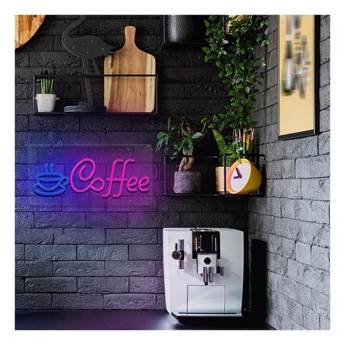Neon Plexi Neolia NNE11 COFFEE (USB & On/Off) Ροζ - Μπλε