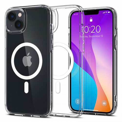 Θήκη TPU & PC Spigen Ultra Hybrid Mag Magsafe Apple iPhone 14 Plus Διάφανο-Λευκό