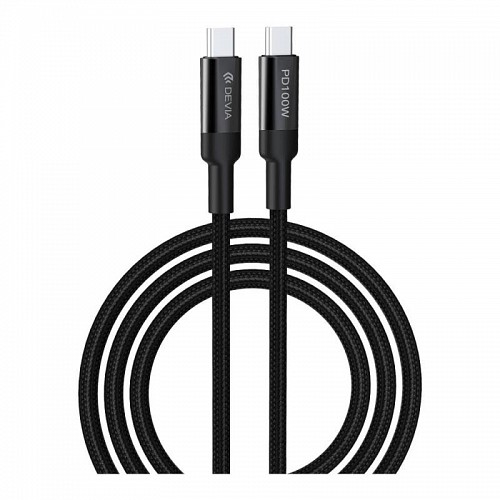 Καλώδιο Σύνδεσης USB 2.0 Devia EC309 Braided USB C σε USB C PD 100W 1.5m Extreme Μαύρο