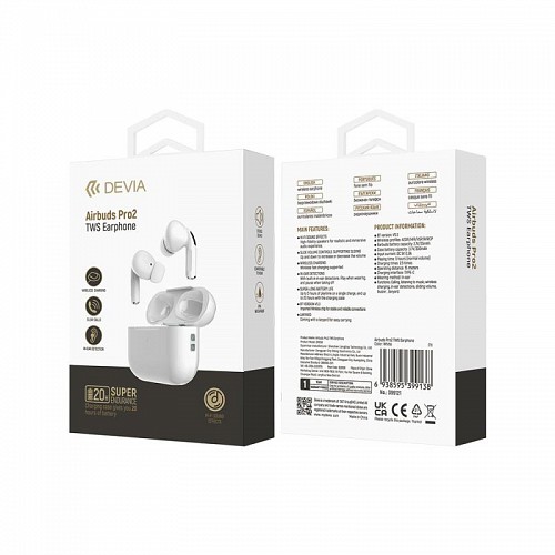True Wireless Ακουστικά Bluetooth Devia Airbuds Pro2 EM058 Λευκό