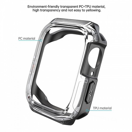 Θήκη TPU & PC Devia Sport Apple Watch 7/ 8 (41mm) Shock Proof Μαύρο