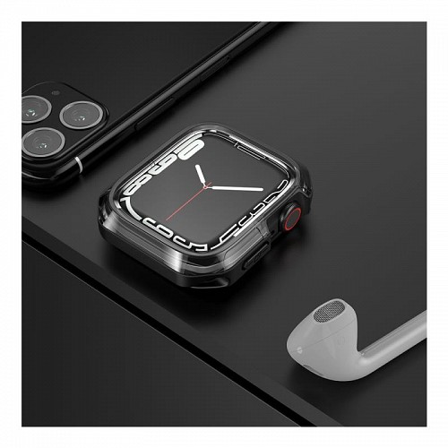 Θήκη TPU & PC Devia Sport Apple Watch 7/ 8/ 9 (45mm) Shock Proof Φιμέ Μαύρο