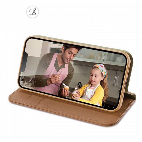Θήκη Δερμάτινη Dux Ducis Hivo RFID Wallet Apple iPhone 15 Plus Καφέ