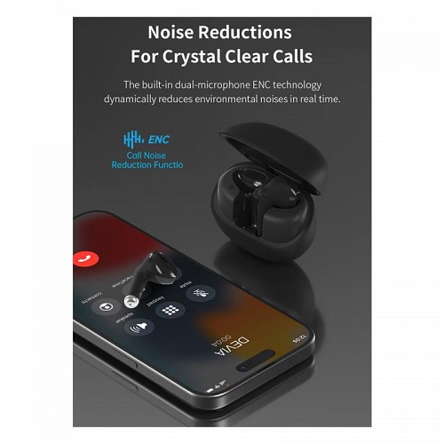 True Wireless Ακουστικά Bluetooth Devia M7 EM404 ENC Smart Μωβ