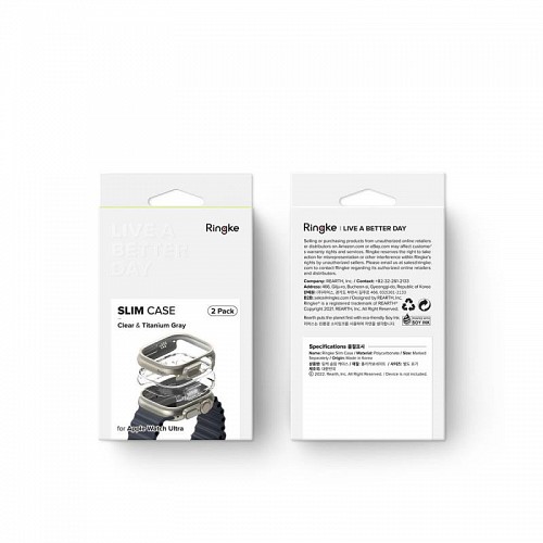 Θήκη PC Ringke Slim Apple Watch Ultra 49mm Διάφανο & Μαύρο (2 τεμ)