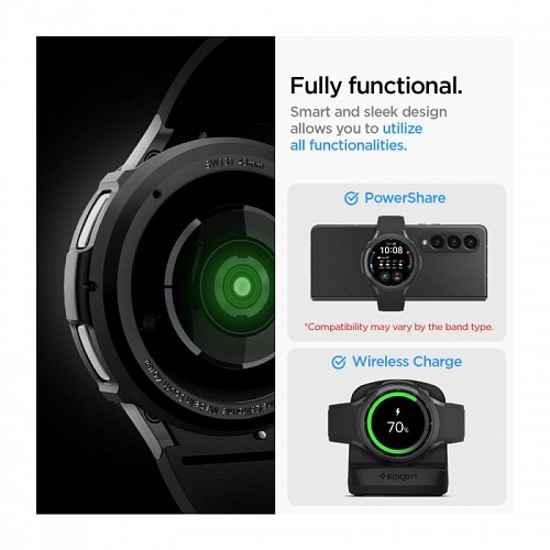 Θήκη Soft TPU Spigen Liquid Air Samsung Galaxy Watch 6 Classic 43mm Μαύρο