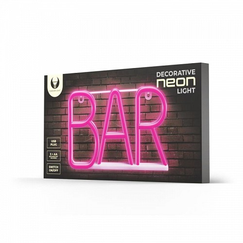 Neon LED Forever Light FLNE24 BAR (USB/Μπαταρίας & On/Off) Ροζ