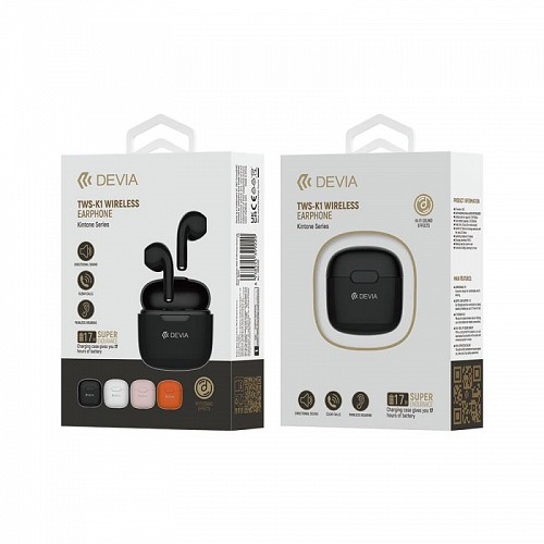 True Wireless Ακουστικά Bluetooth Devia K1 EM057 Kintone Πορτοκαλί