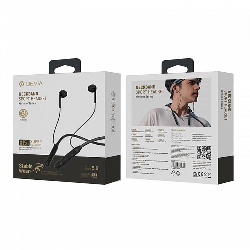 Στερεοφωνικό Ακουστικό Bluetooth Devia EM036 Sport Kintone Neckband Μαύρο