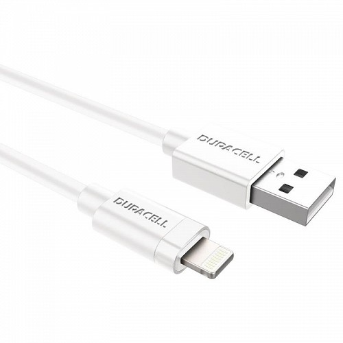 Καλώδιο Σύνδεσης USB 2.0 Duracell USB A σε MFI Lightning 2m Λευκό