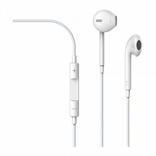 Hands Free Stereo Devia EM022 Earpods 3.5mm με Χειριστήριο & Μικρόφωνο Λευκό