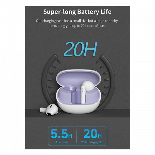 True Wireless Ακουστικά Bluetooth Devia M7 EM404 ENC Smart Μωβ
