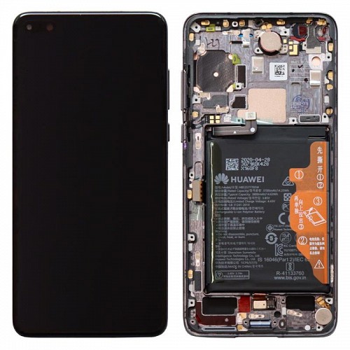 Οθόνη με Μεσαίο Πλαίσιο και Μπαταρία Huawei P40 Μαύρο (Original)