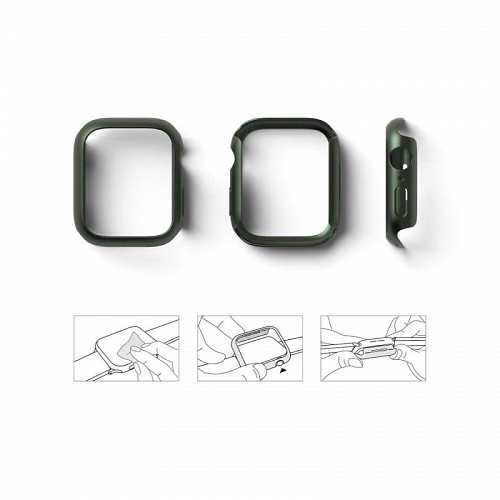 Θήκη PC Ringke Slim Apple Watch 7/ 8 41mm Διάφανο & Πράσινο (2 τεμ)