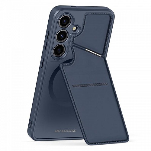 Θήκη Δερμάτινη Dux Ducis Rafi II Mag 3 σε 1 MagSafe RFID Blocker Samsung S926B Galaxy S24 Plus 5G με Stand Μπλε