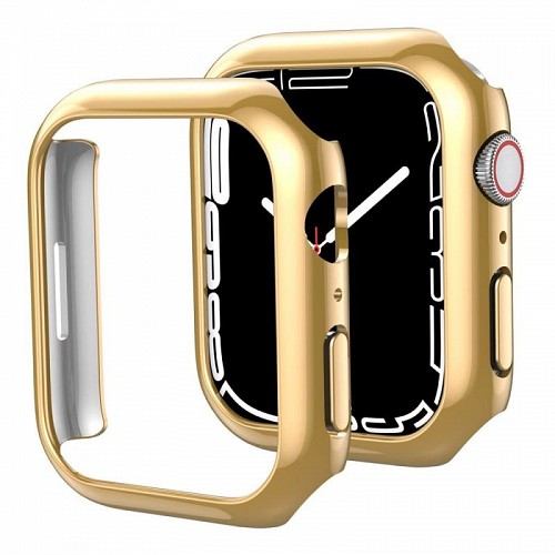 Θήκη PC Ahastyle WG59-D Apple Watch 7 / 8 / 9 45mm Επιμεταλλωμένο Ματ Χρυσό (2 τεμ.)