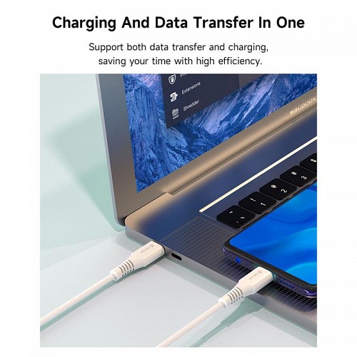 Καλώδιο Σύνδεσης USB 2.0 Devia EC636 USB C σε USB C PD 60W 1m GRS Λευκό