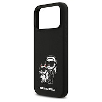 Θήκη Σιλικόνης Karl Lagerfeld Apple iPhone 17 Pro Max Sketch & Logo Karl & Choupette Μαύρο