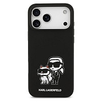 Θήκη Σιλικόνης Karl Lagerfeld Apple iPhone 17 Pro Max Sketch & Logo Karl & Choupette Μαύρο